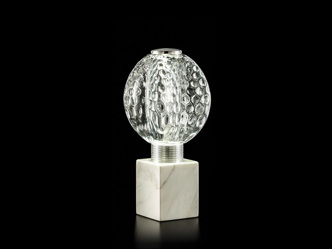 LED glass table lamp with marble base | Collier T1800/lp5 by Italamp