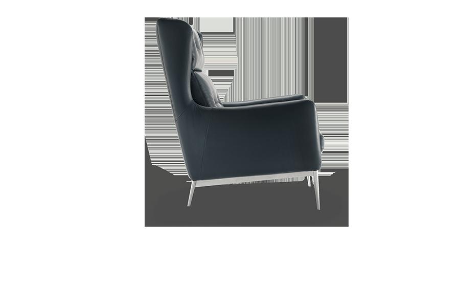 Leather armchair with armrests | Aftereight by Natuzzi Italia