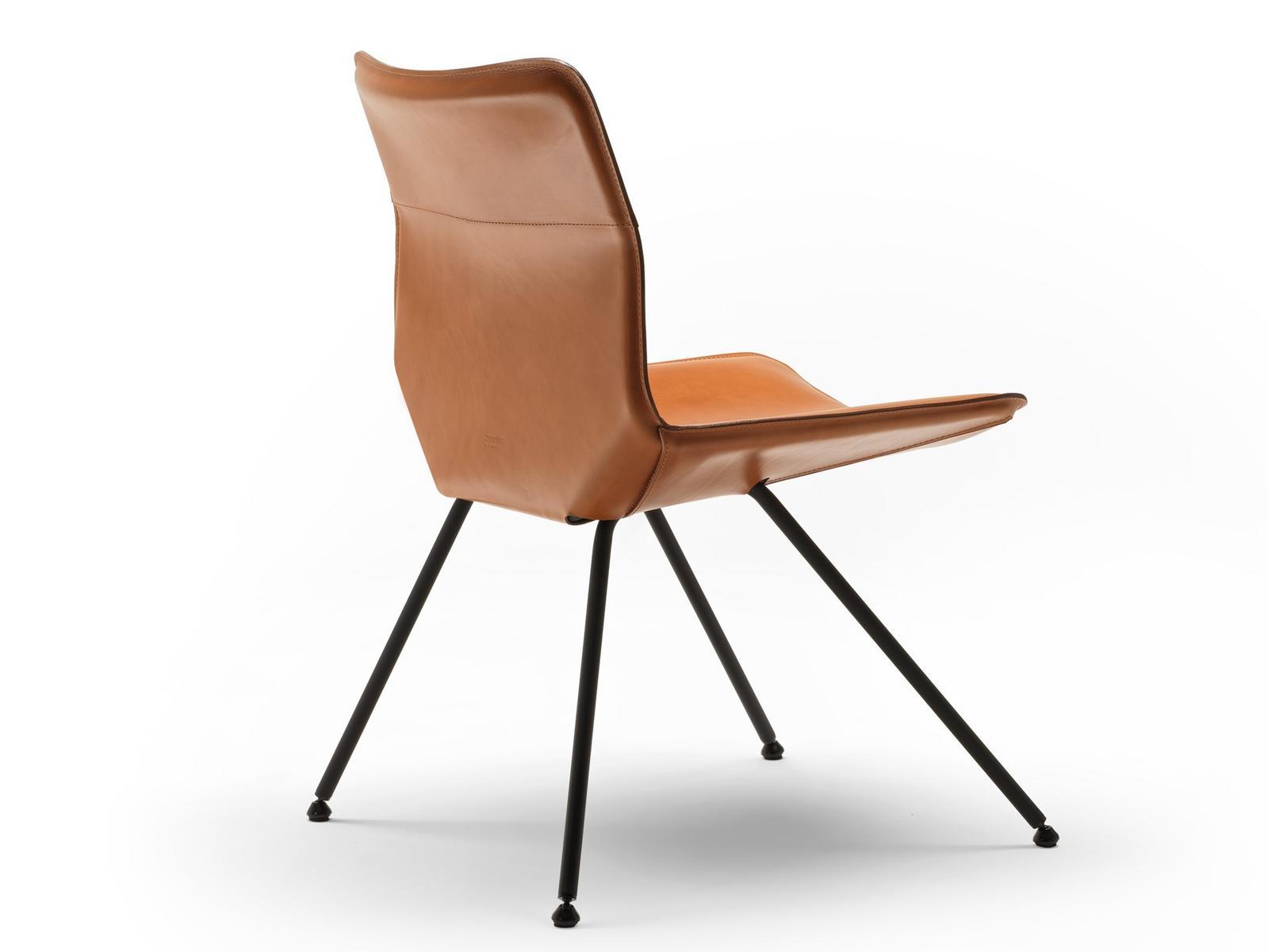 Upholstered tanned leather chair | Dan 2059 by Zanotta