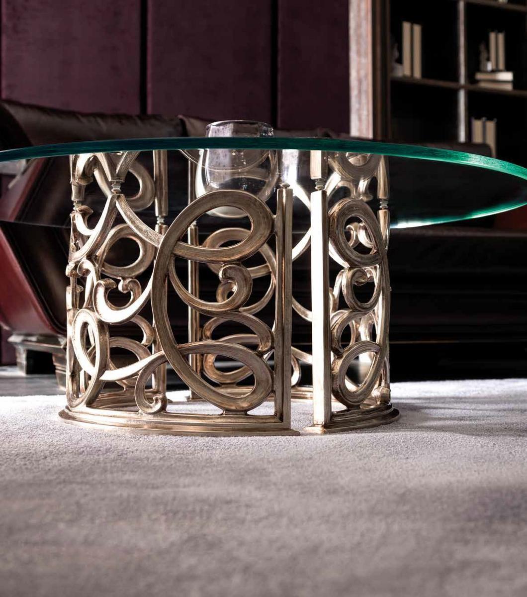 Low round glass coffee table | Flora by Corte Zari