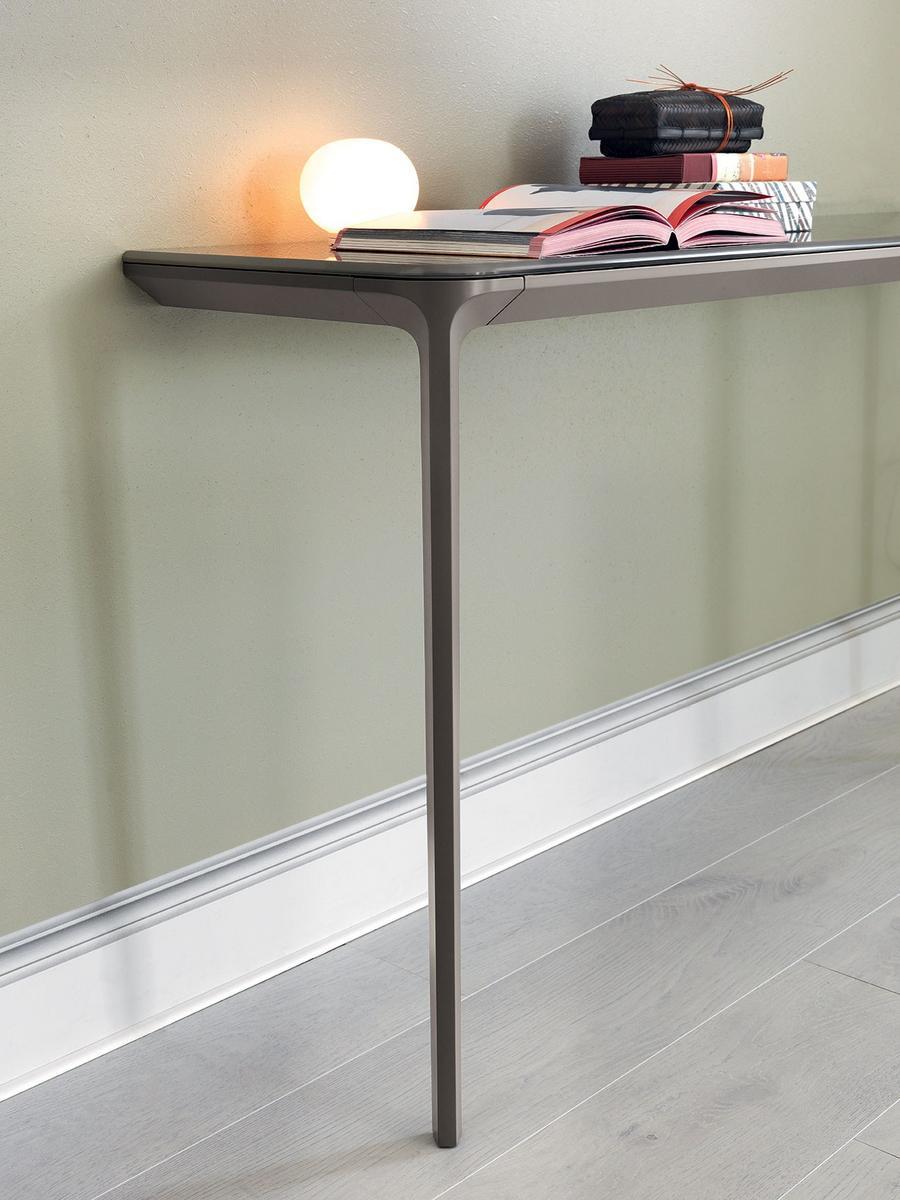 Rectangular glass console table | Slim 2 Legs by Sovet