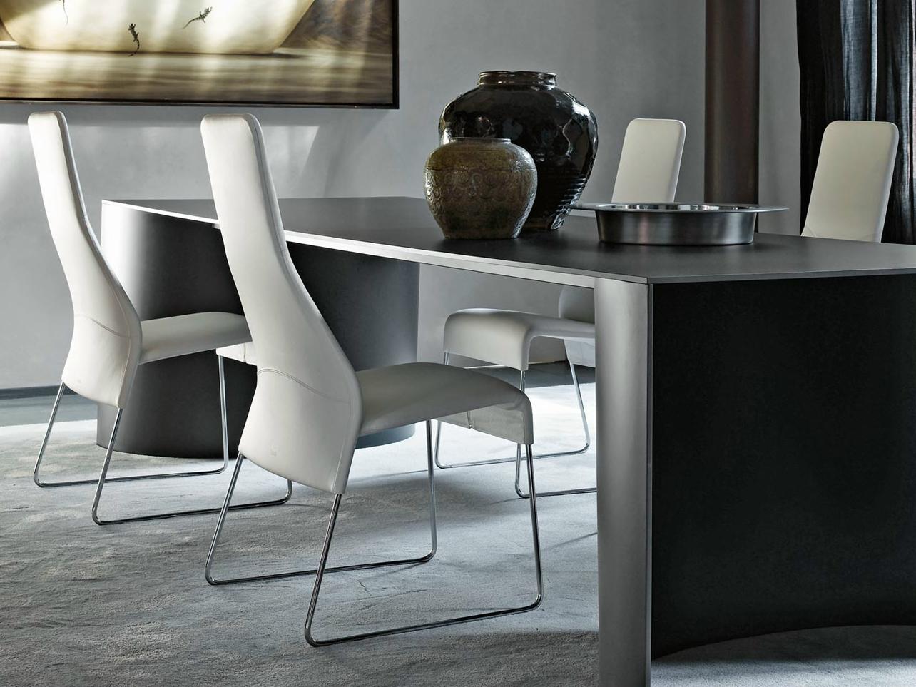 Sled base high-back fabric chair | Lazy '05 by B&B Italia