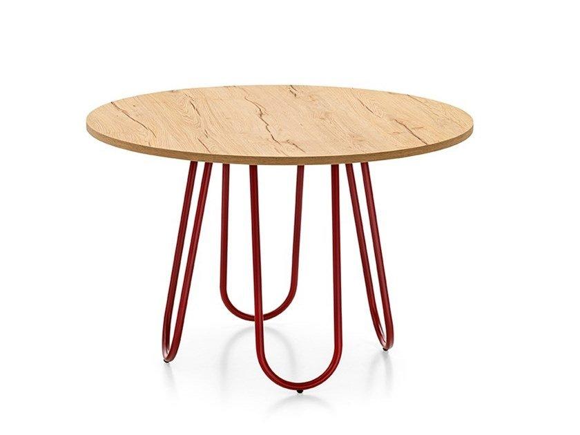 Round melamine-faced chipboard table | Stulle by Connubia