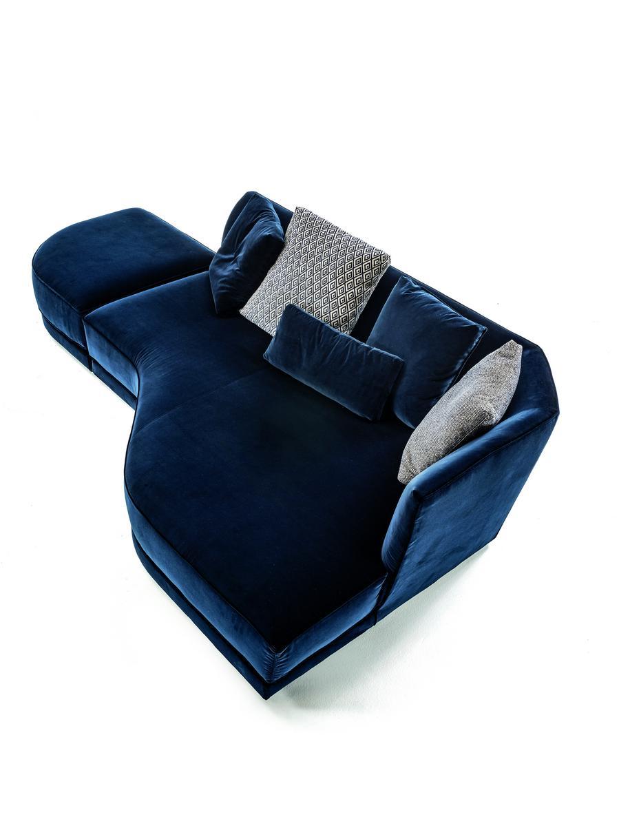 Corner fabric sofa with chaise longue | Foster by Frigerio
