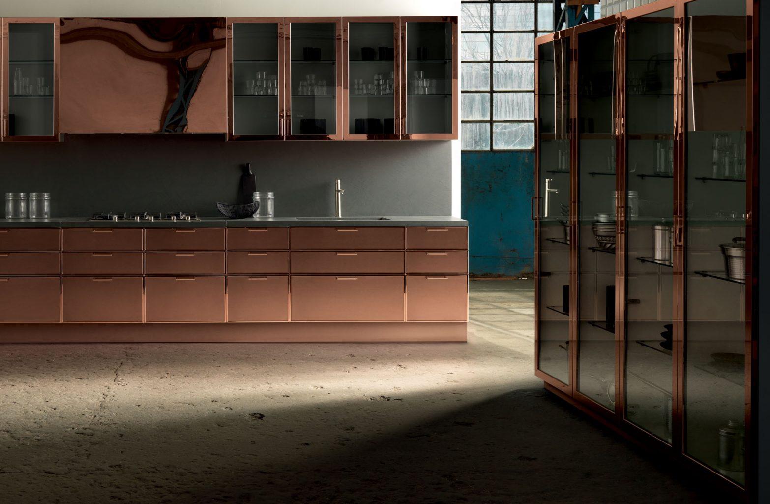 Metal kitchen with integrated handles Aster Cucine Factory