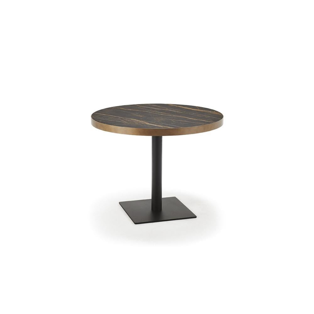 Round metal coffee table | Ribot Keramik Bistrot by Cattelan Italia