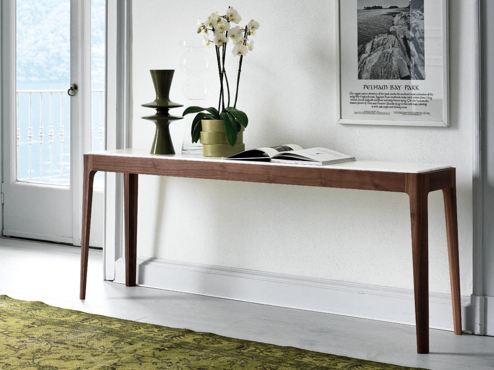 Rectangular wooden console table | Ziggy by Porada