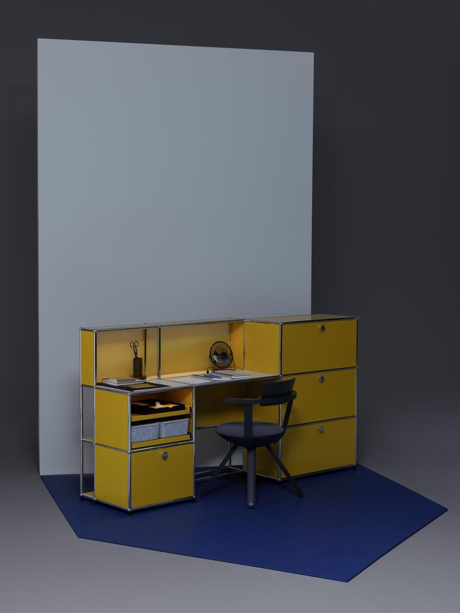 Sectional office desk with drawers | Haller E by USM