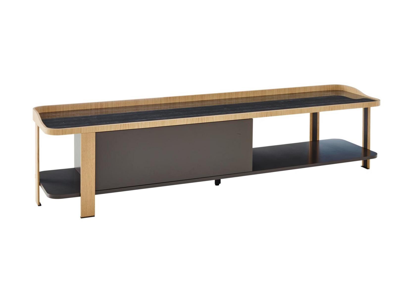 Low wood veneer TV cabinet | Postmoderne by Ligne Roset