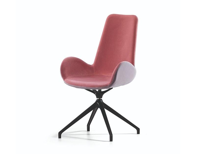 Swivel trestle-based fabric chair with armrests | Dalia Pa X by Midj