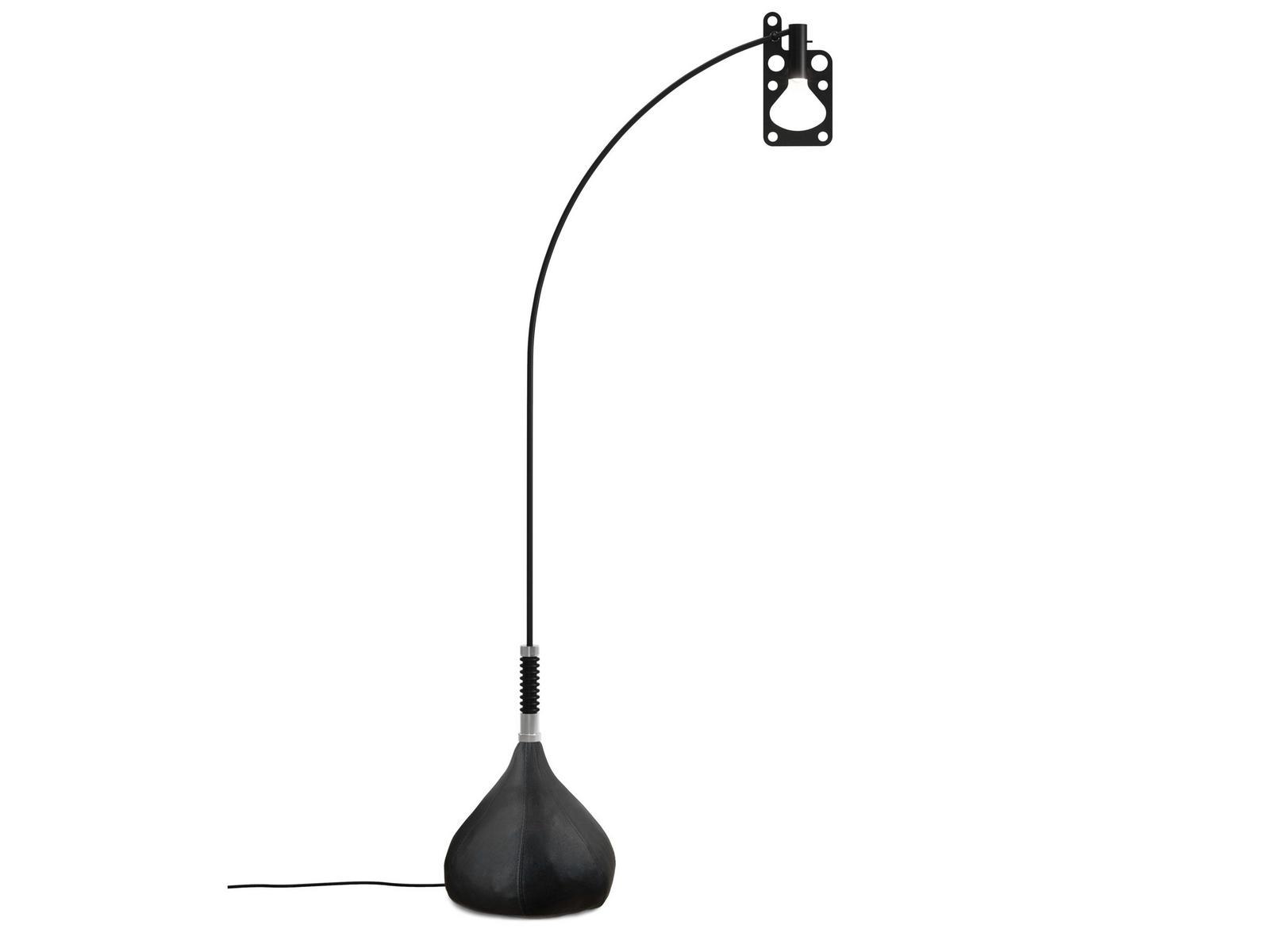 Aluminium floor lamp with false leather base | Bul-bo by Axolight
