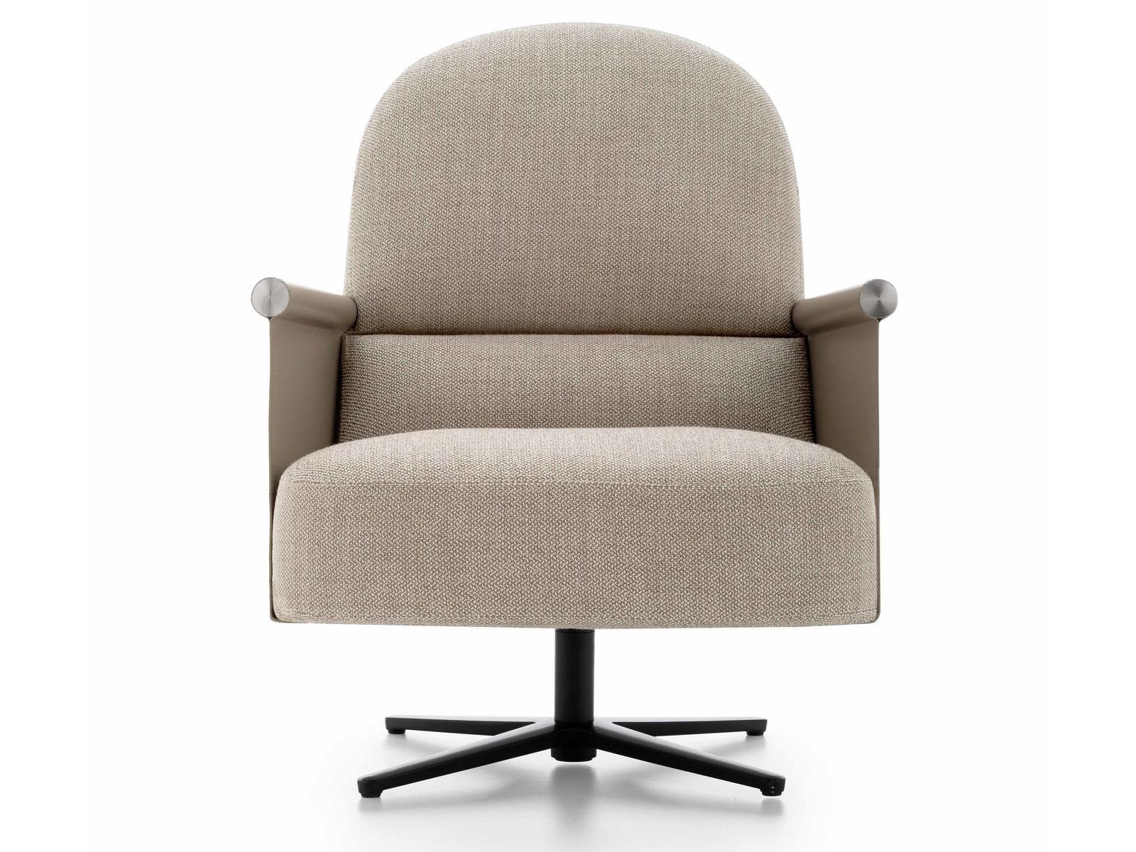 Swivel fabric armchair with 4-spoke base with armrests | Beyl by Ditre Italia
