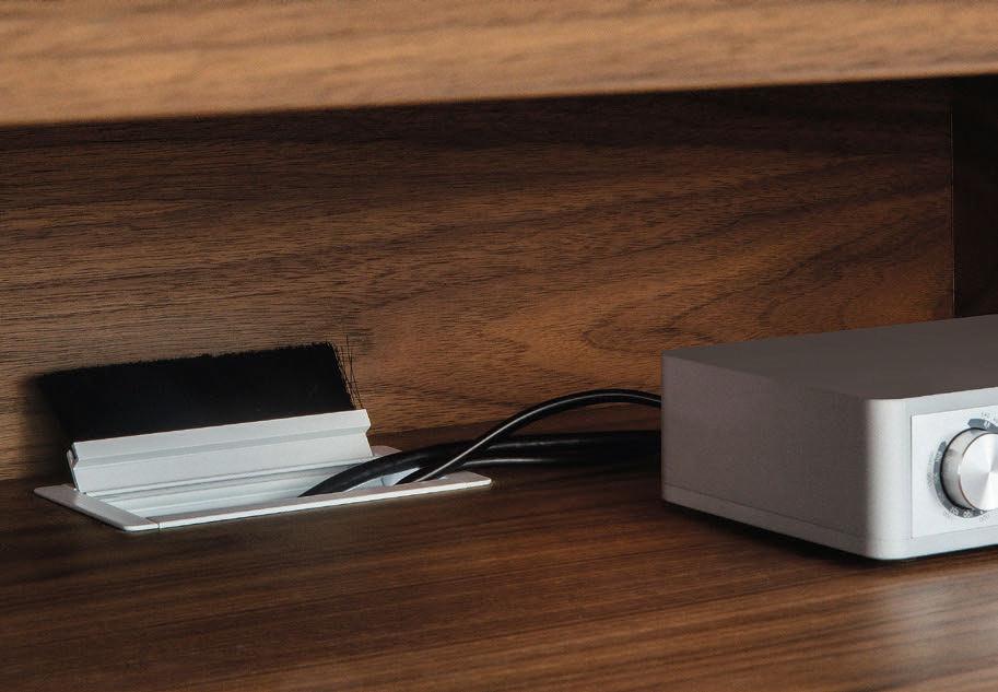 Low wooden TV cabinet with flap doors | Atlante by Porada