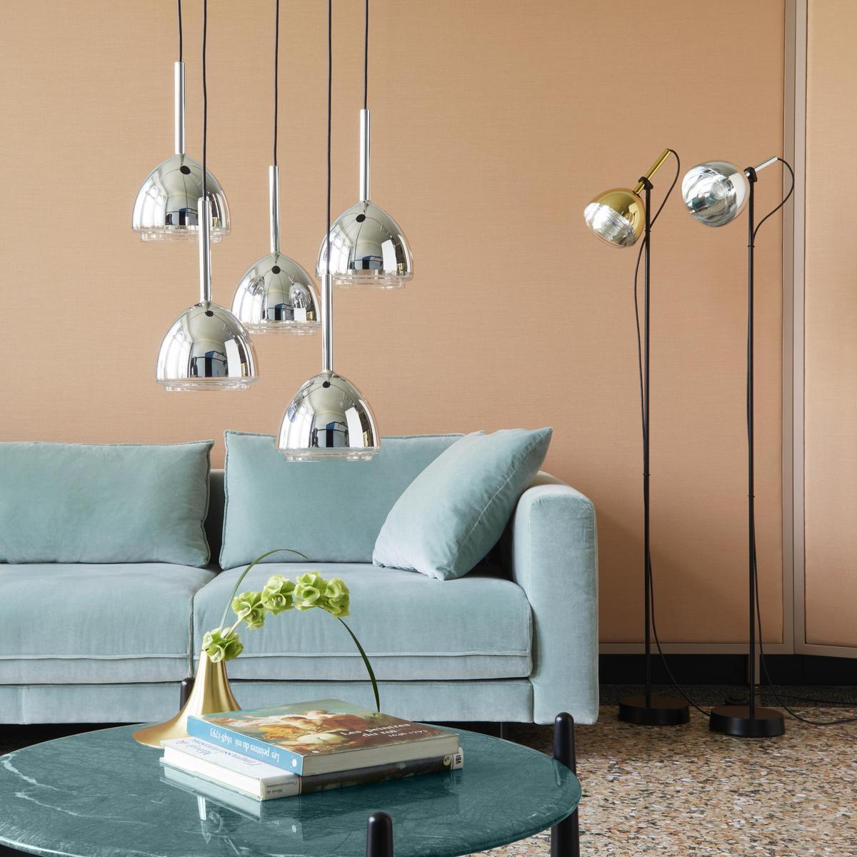 LED adjustable brass floor lamp | Brass Bell by Ligne Roset