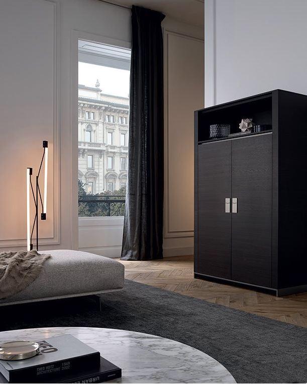 Wood veneer highboard with doors | Febe by Poliform