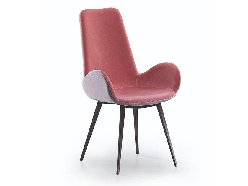Upholstered high-back fabric chair with armrests | Dalia Pa Q by Midj