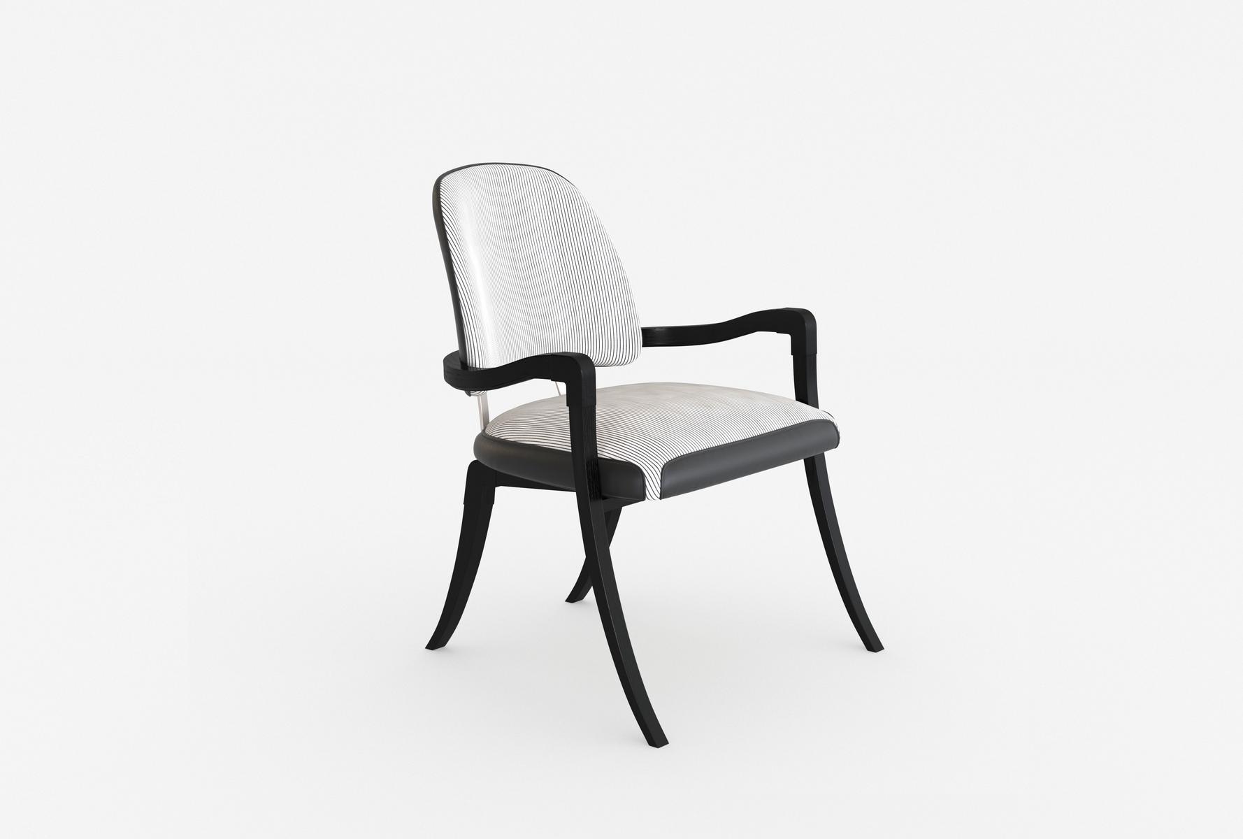 Leather and tanned leather chair with armrests | Pheasant by Mantellassi 1926