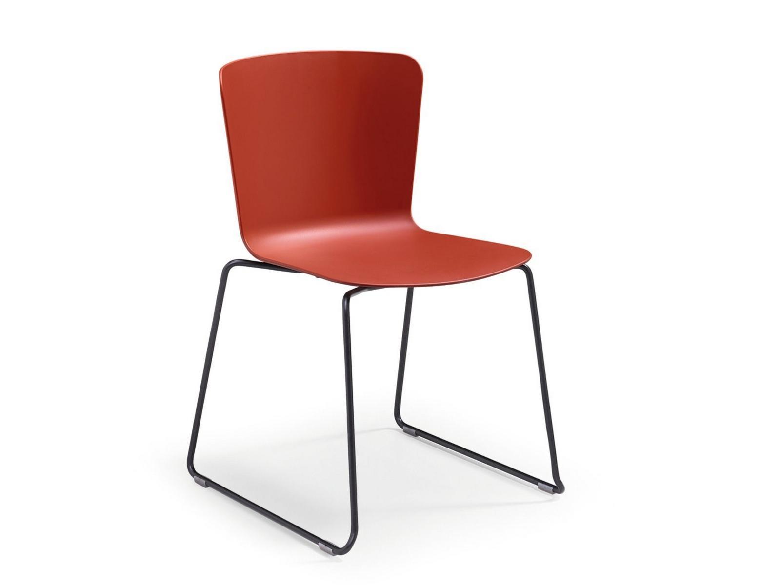 Sled base stackable polypropylene chair | Calla Sm T Pp by Midj