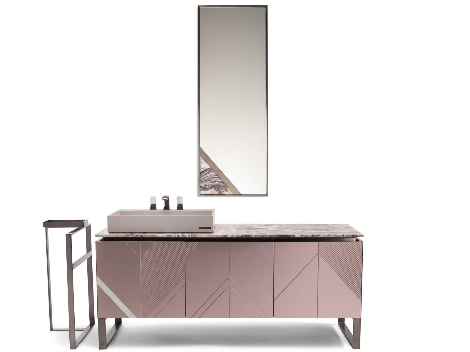 Wooden vanity unit with doors with mirror | Pleasure by Visionnair