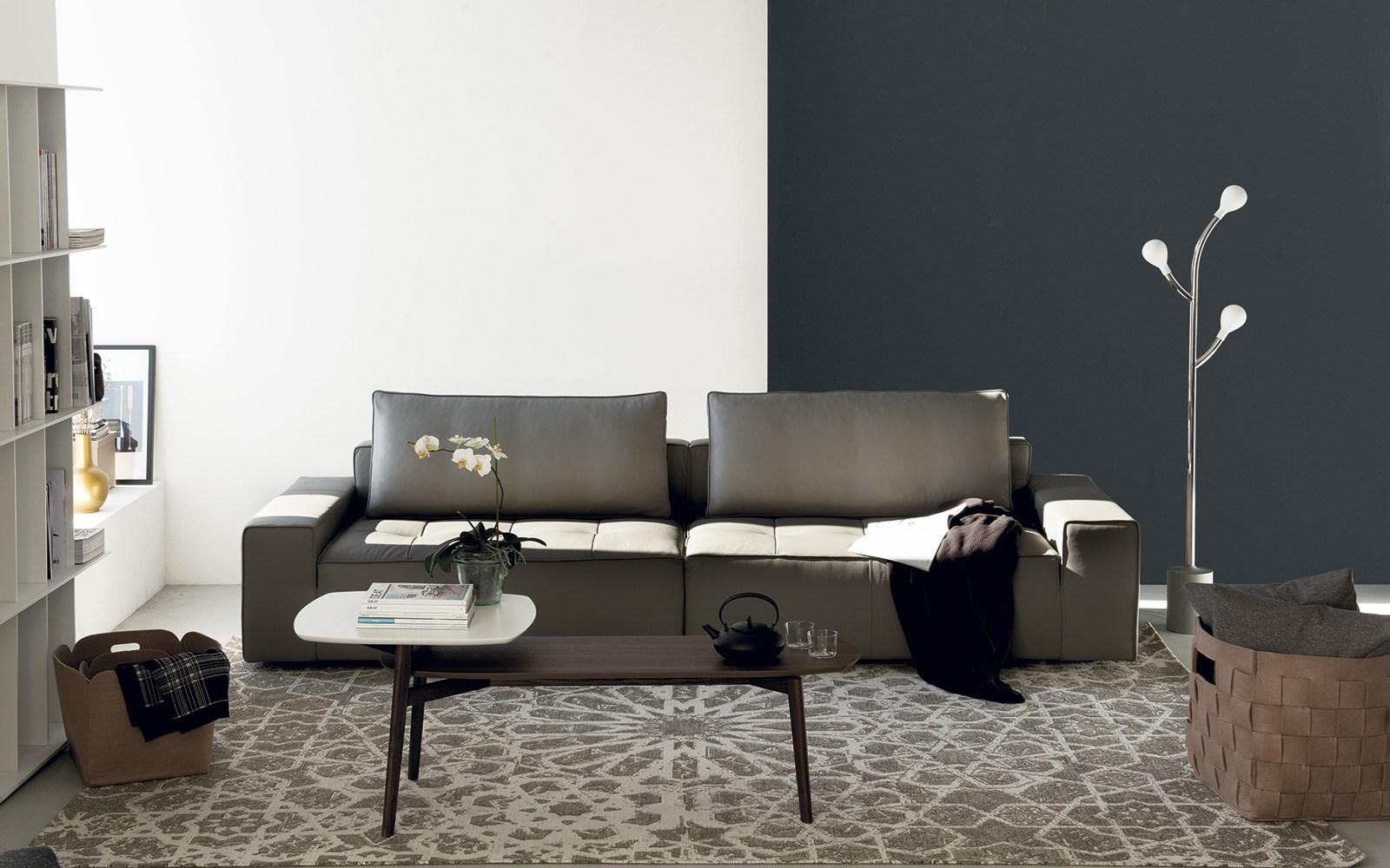 Sectional leather sofa | Lounge Easy by Calligaris