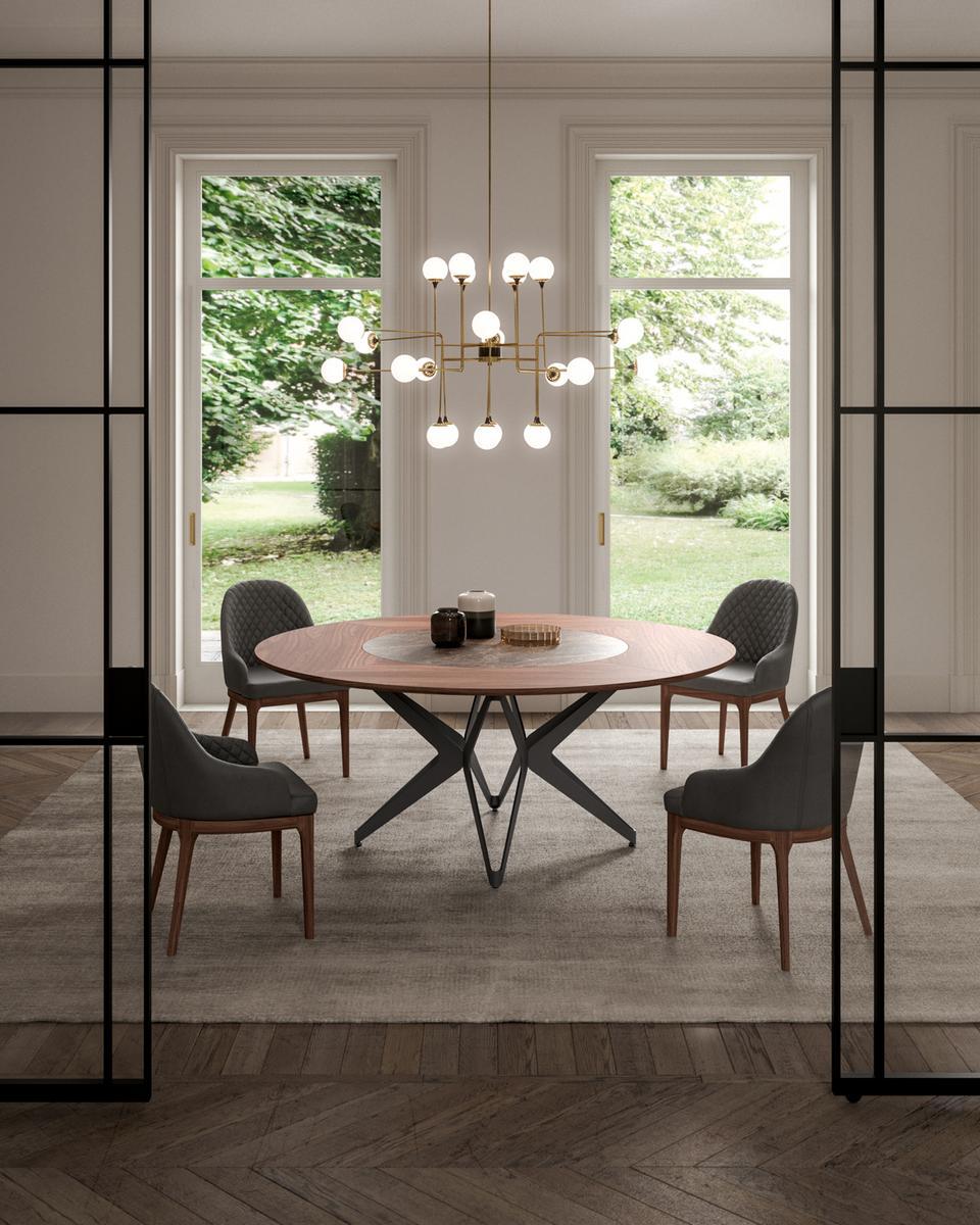 Upholstered leather chair | Thelma by Ozzio Italia