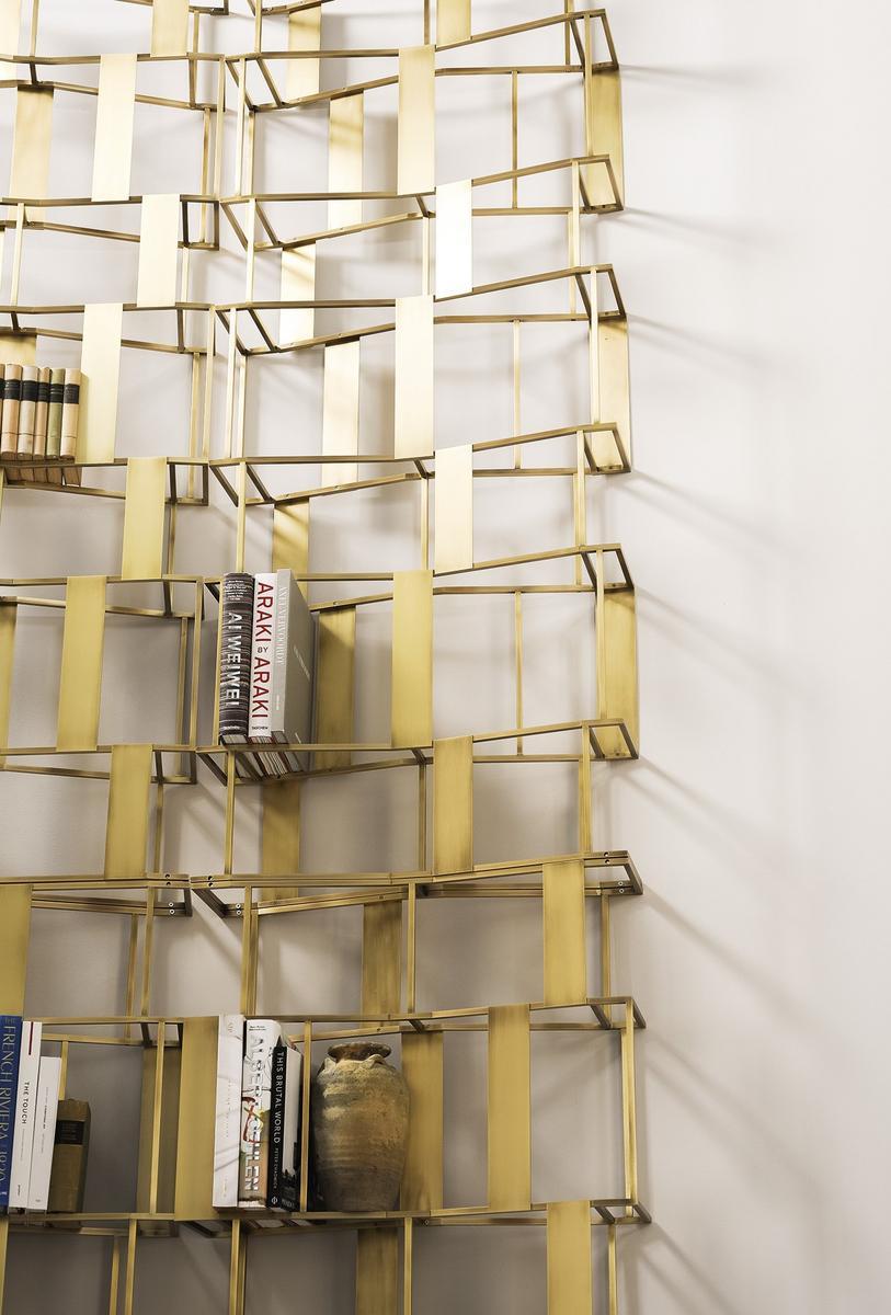 Open double-sided metal bookcase | Rafiki by Baxter