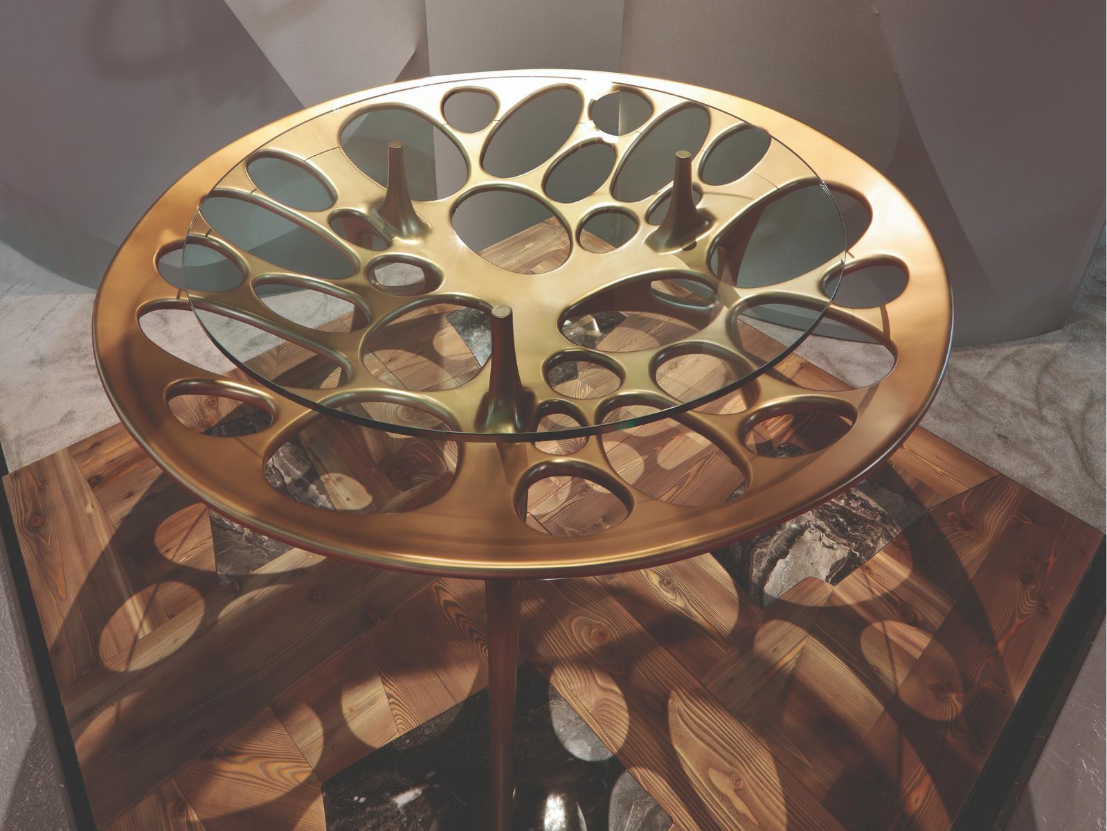 Round crystal table | Pegaso by Ezio Bellotti