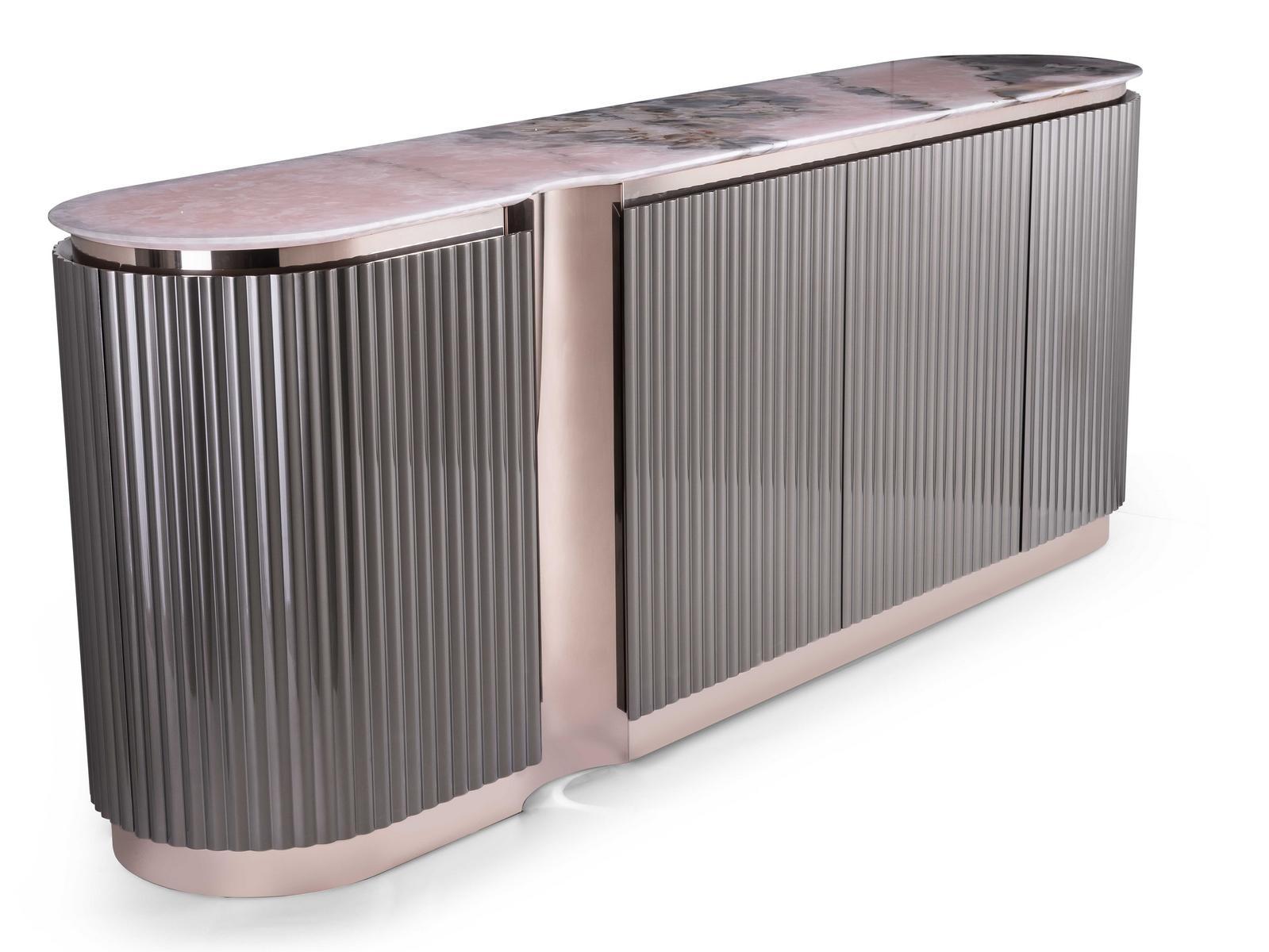 Steel and wood sideboard with doors | Leonardo by Visionnair