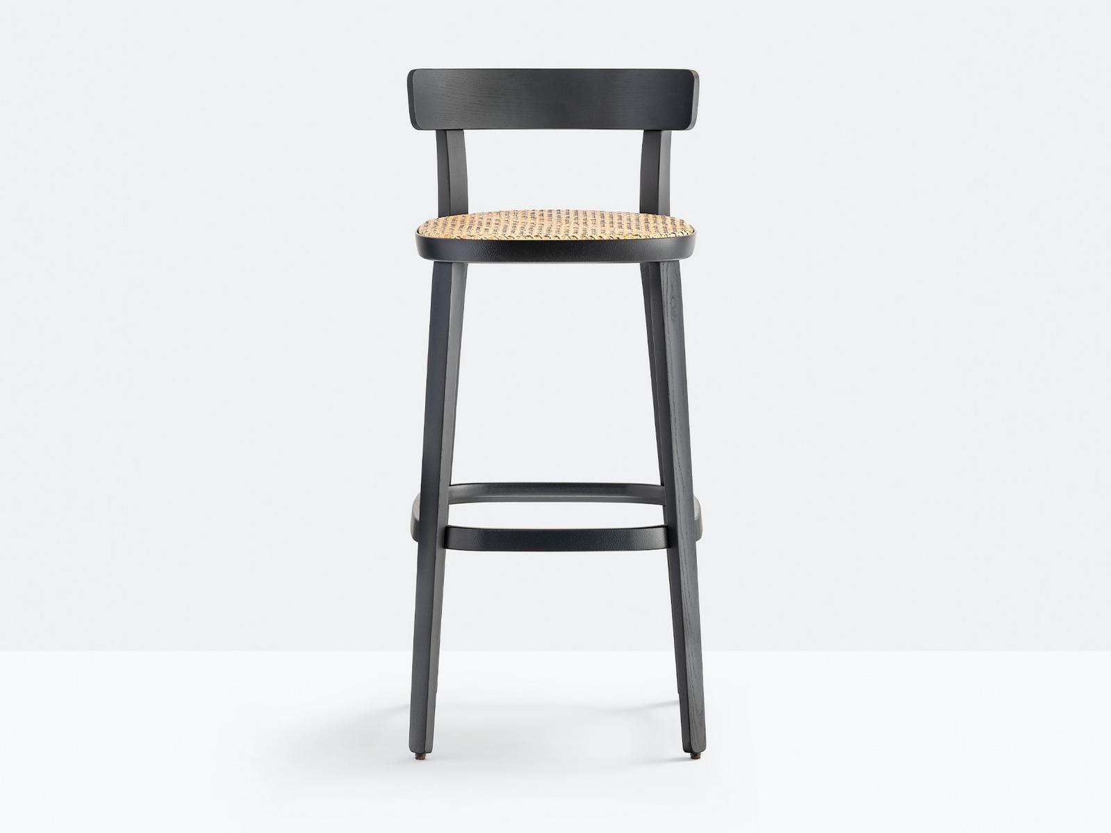 High ash stool with back | Folk 2927 by Pedrali