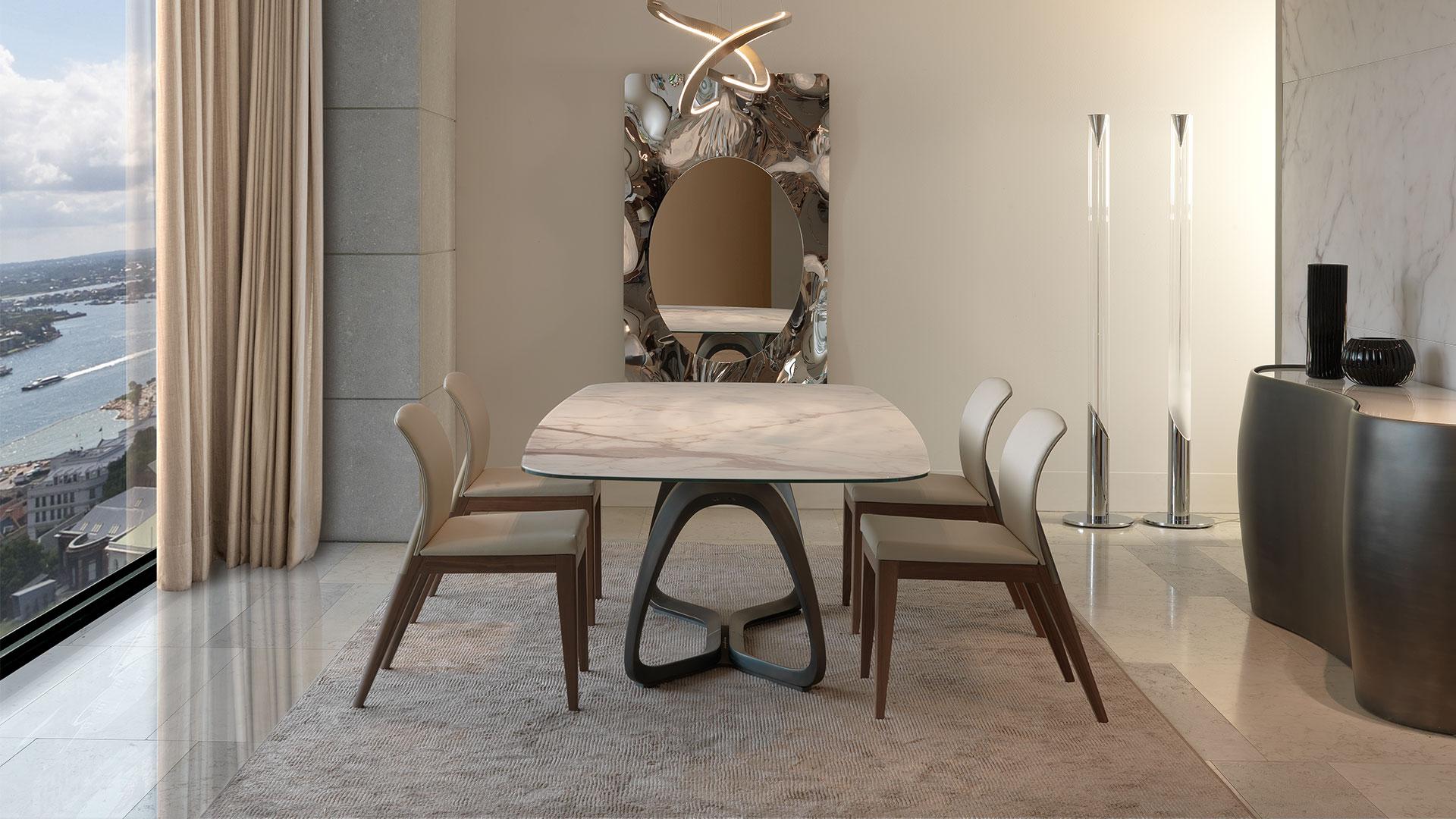 Rectangular glass dining table | Segno by Reflex