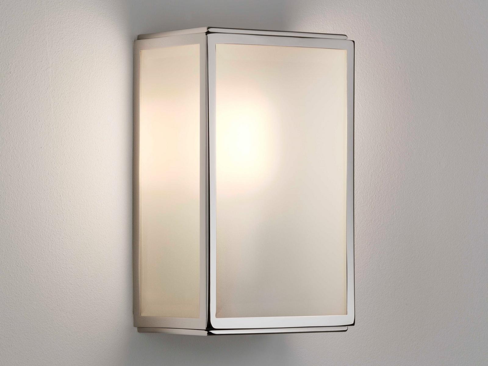 Glass and Stainless Steel outdoor wall lamp | Homefield Sensor by Astro lighting