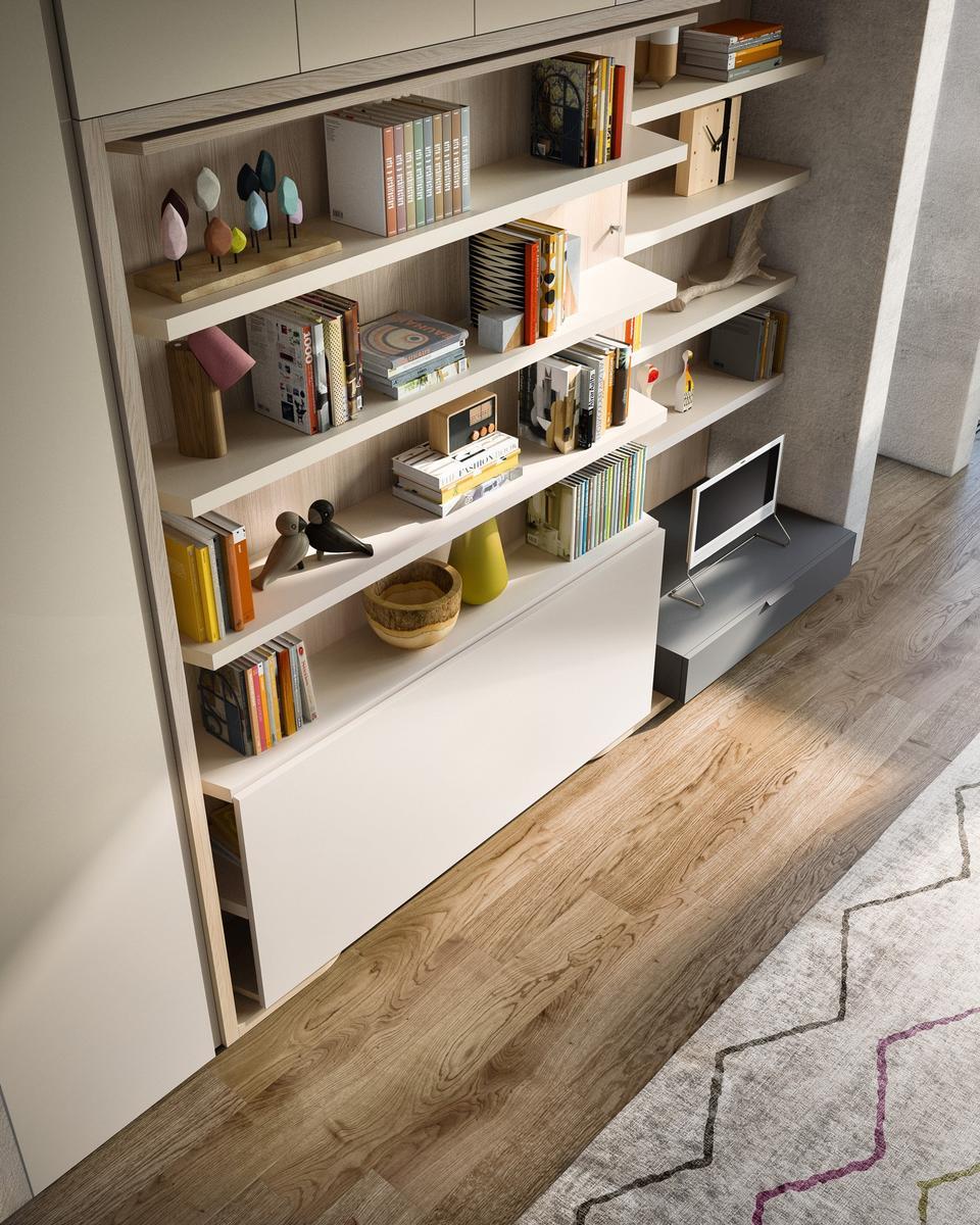 Storage wall with fold-away bed | Lgm01/tav by CLEI
