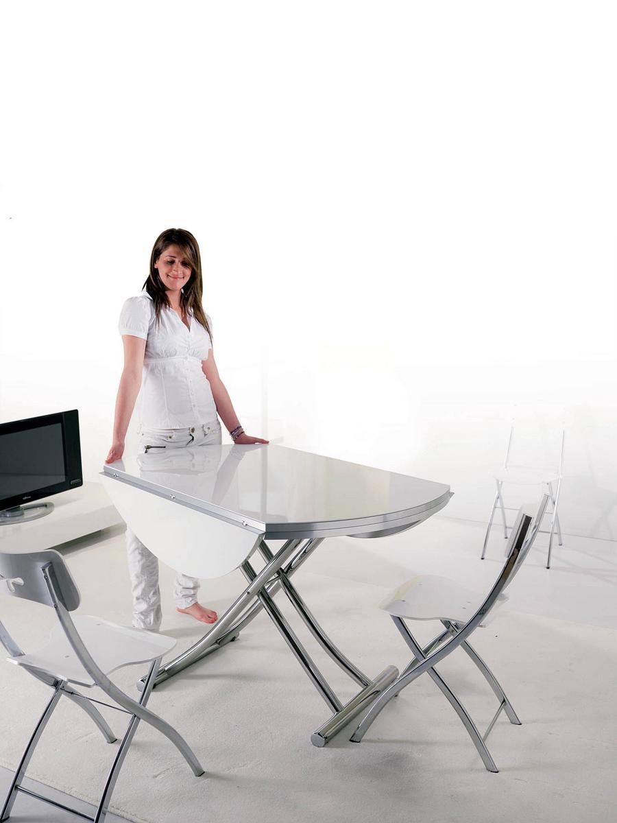 Height-adjustable crystal coffee table | Globe Cr by Ozzio Italia