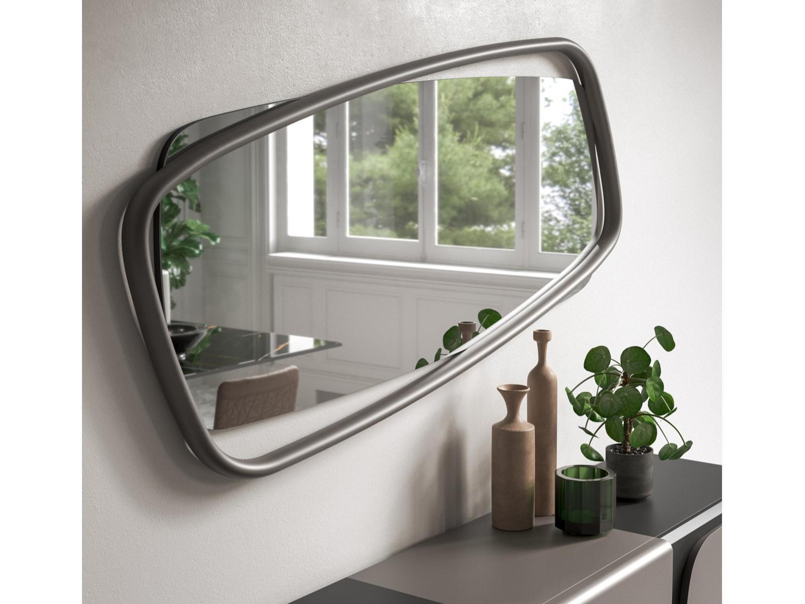 Rectangular wall-mounted mirror | Golden Wood by Ozzio Italia