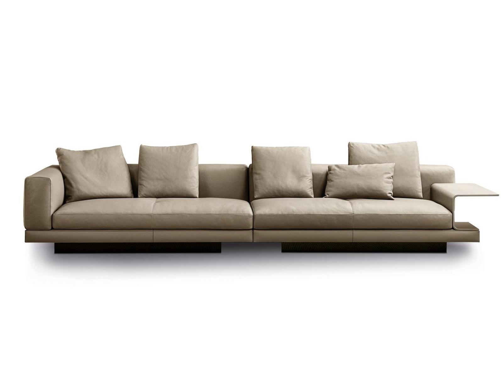 Sectional leather sofa | Connery by Minotti
