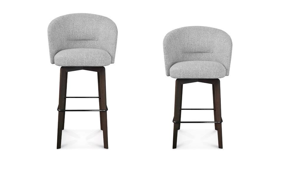 High fabric stool with armrests | Amélie by Minotti