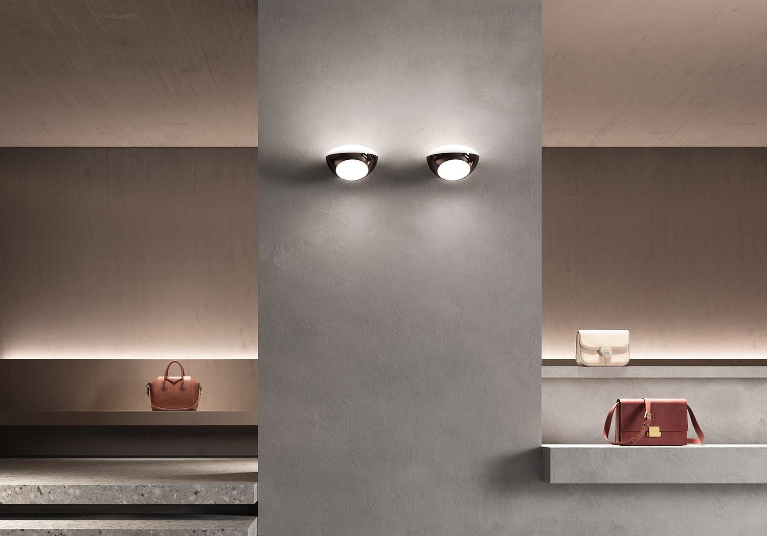 LED glass and aluminium wall lamp | Tua by Kundalini