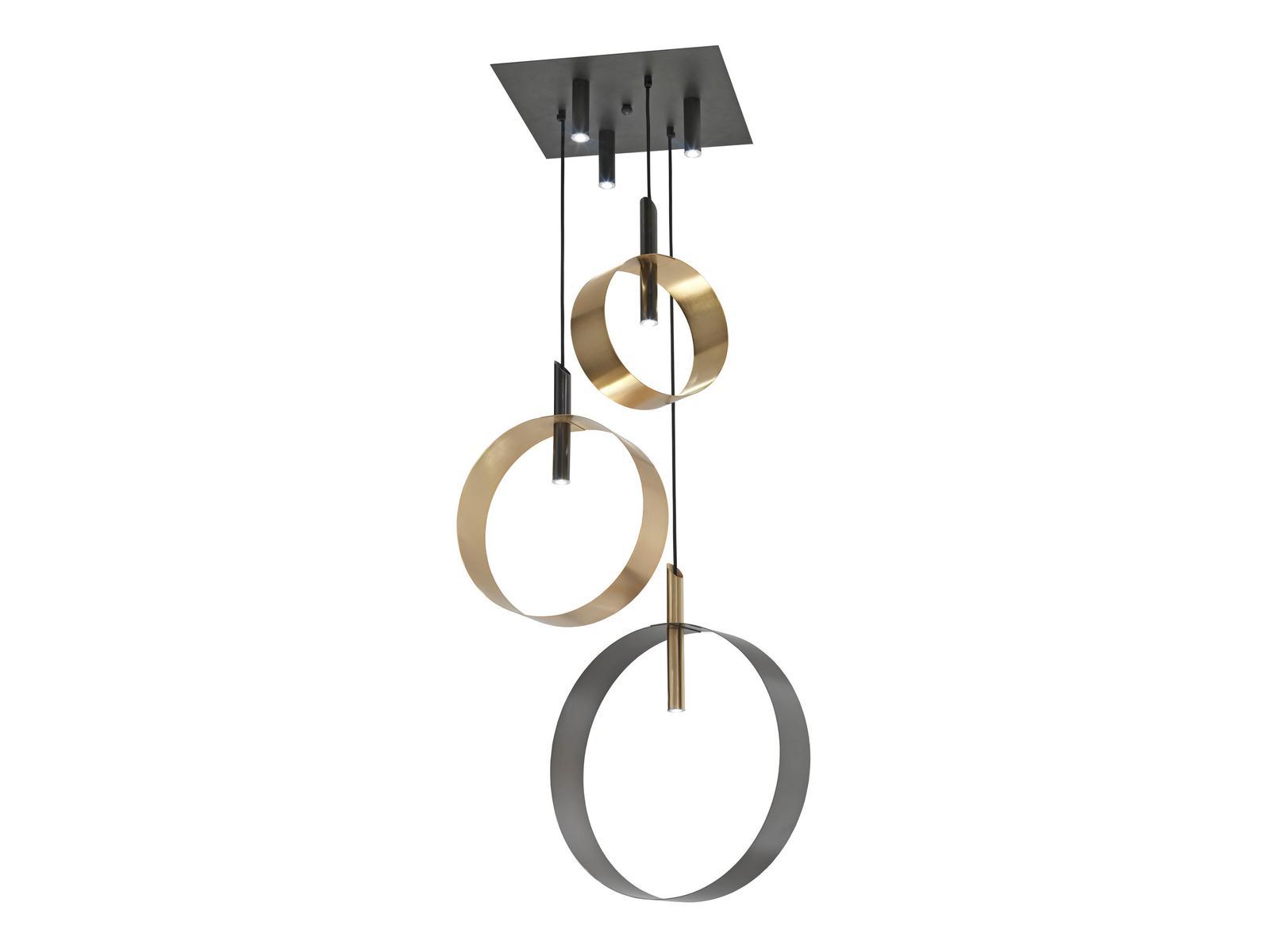 LED direct-indirect light metal pendant lamp | Led Loop S by Riflessi