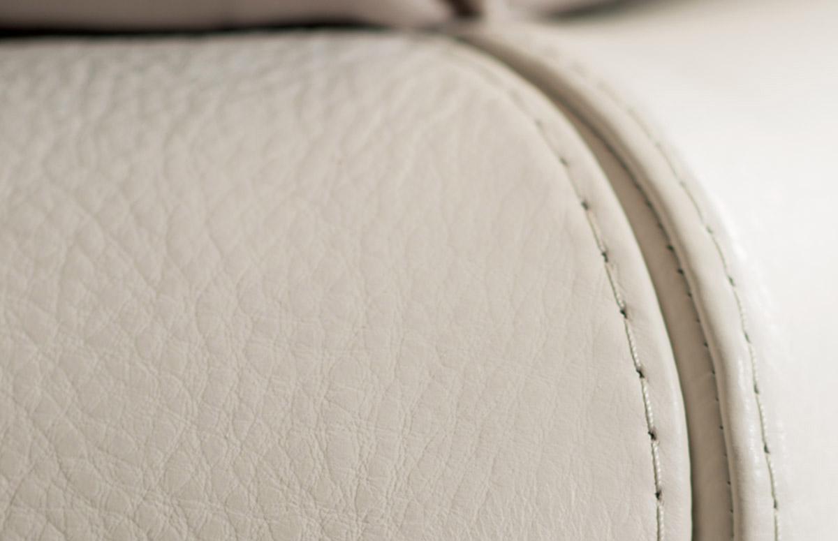 Leather double bed with upholstered headboard | Diamante by Natuzzi Italia