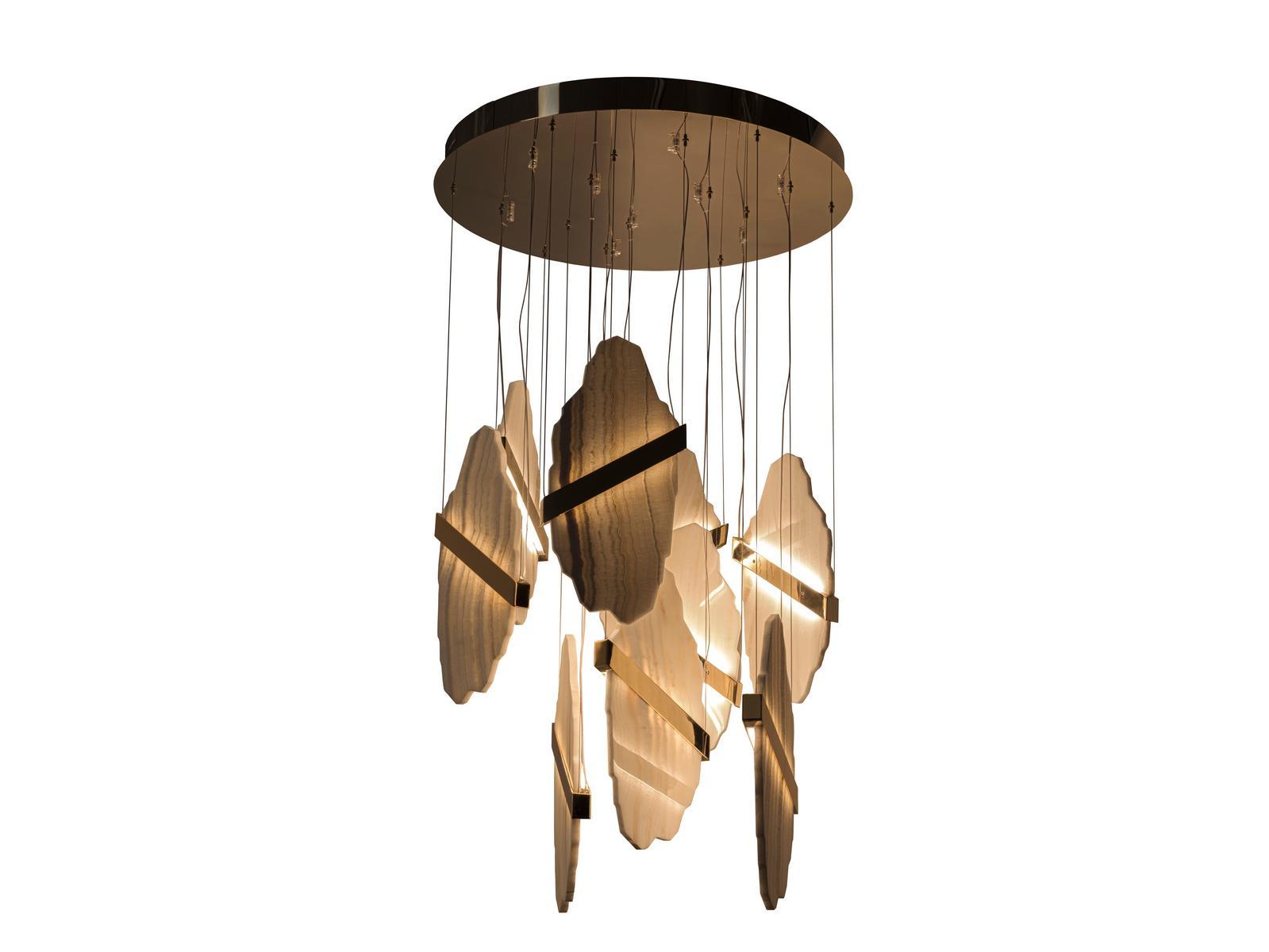 LED indirect light onyx chandelier | Rock by Visionnair