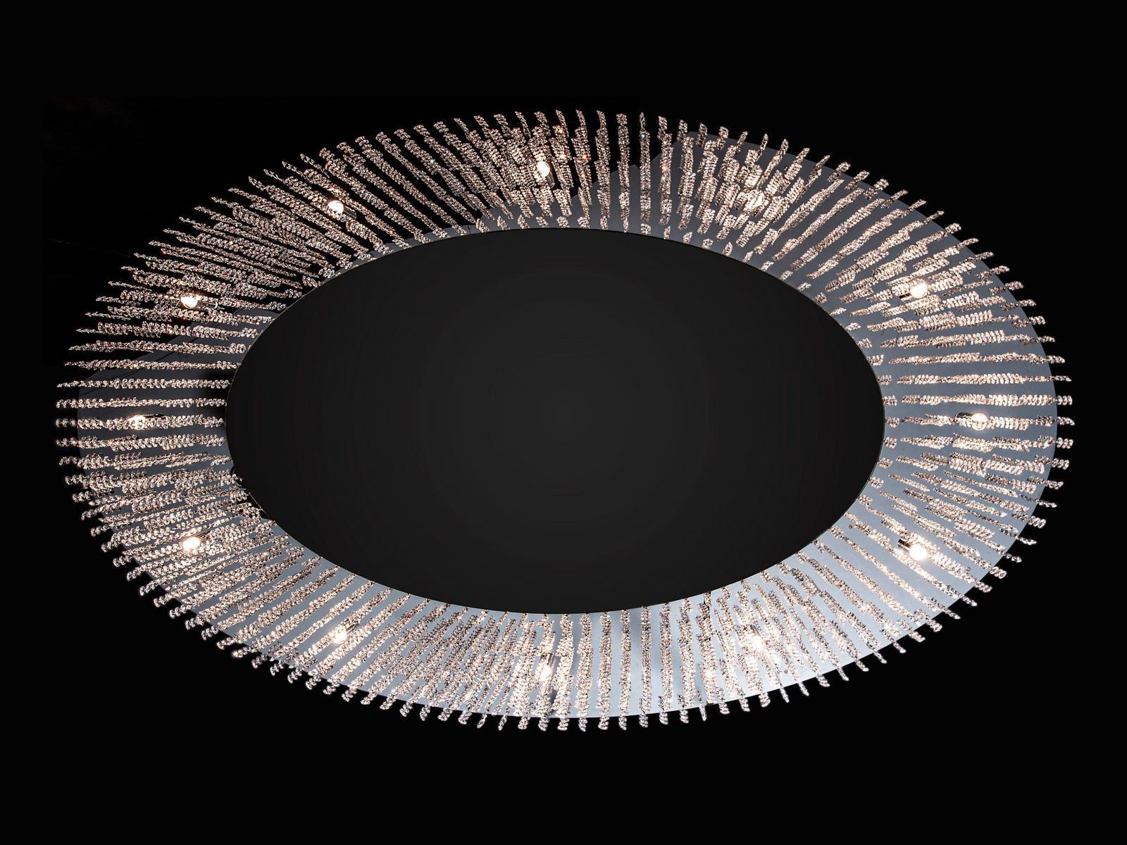 Direct light metal pendant lamp with crystals | Sky Cycles Oval H12 by Ilfari