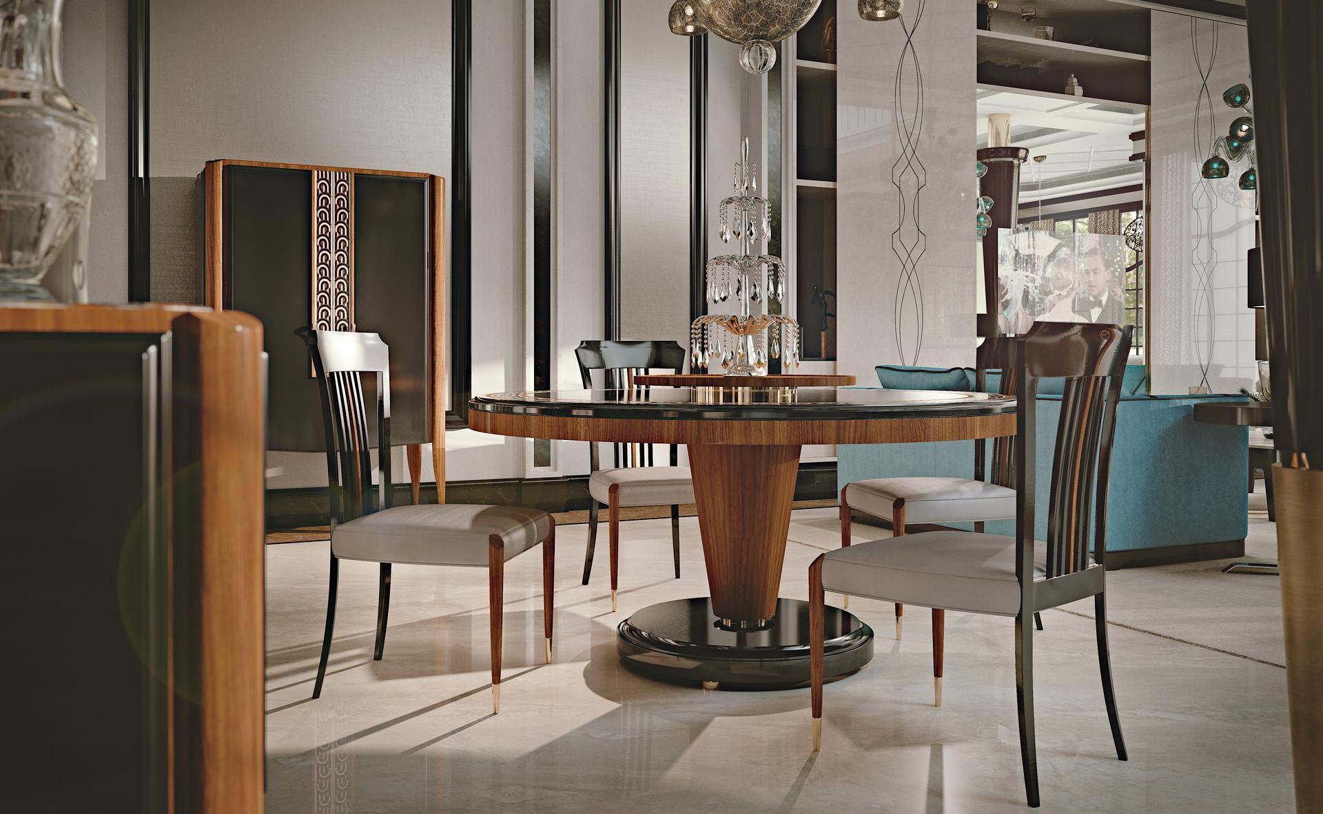 Round walnut dining table | Lexington Avenue by Ezio Bellotti