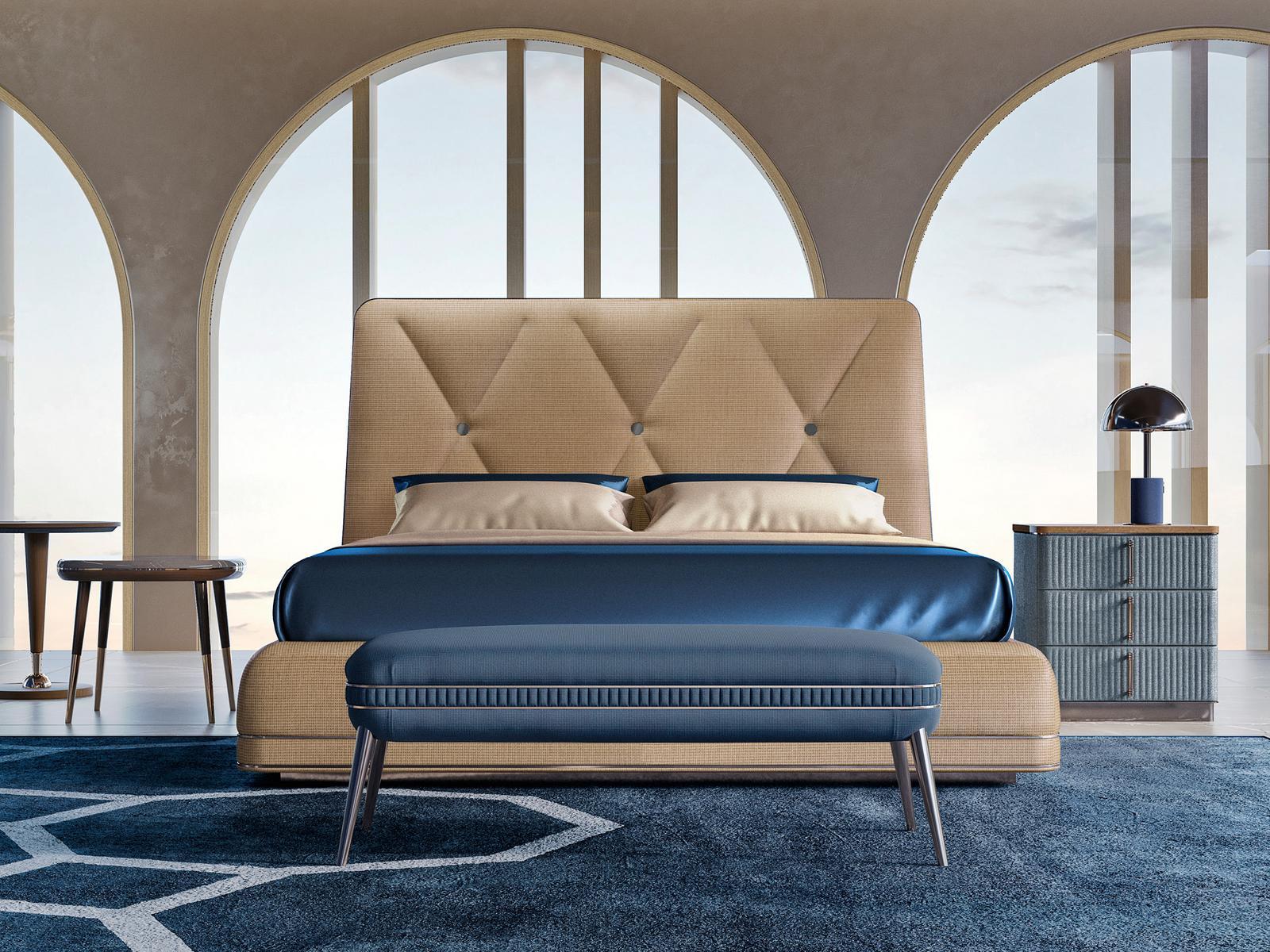 Double bed with upholstered headboard | Gilda by Volpi