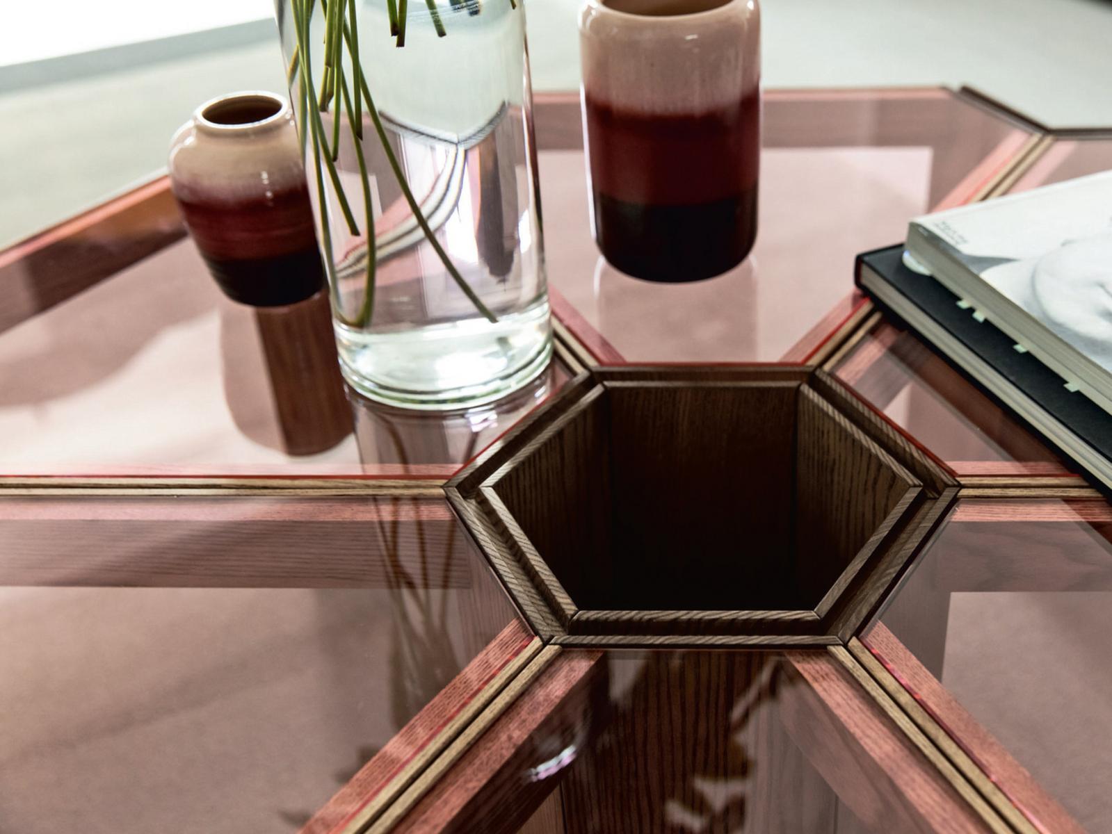 Modular triangular solid wood coffee table | Tony by Porada