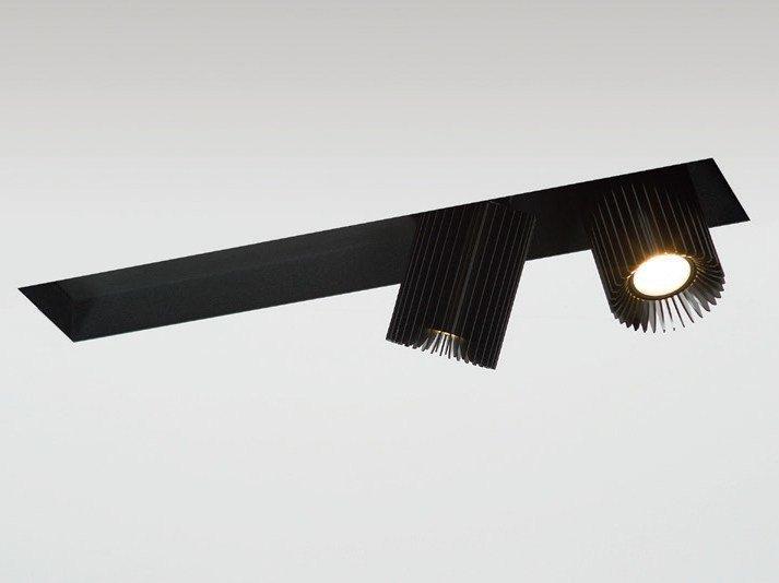 Semi-inset adjustable aluminium spotlight | Coolfin Jr by Dark