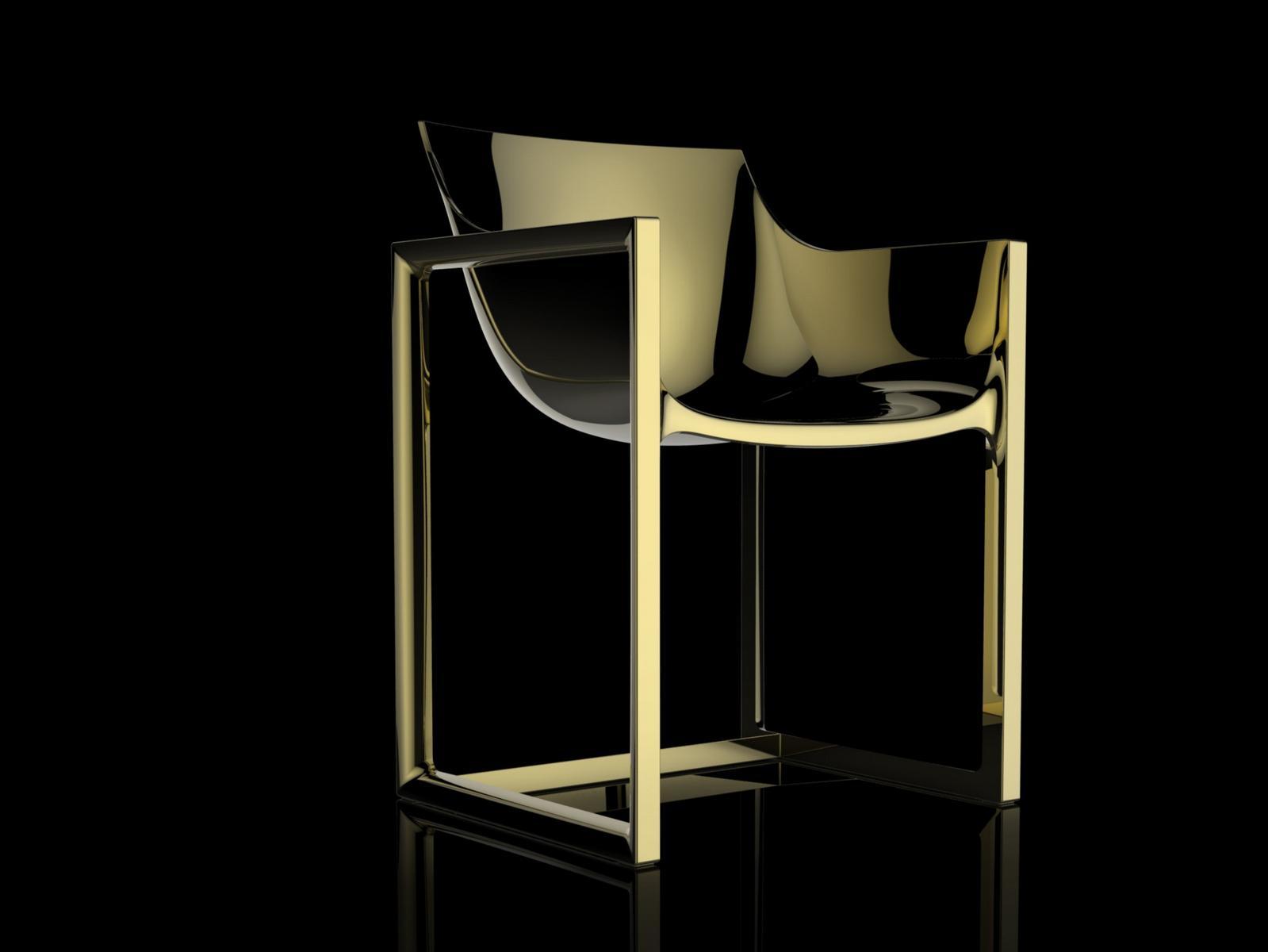 Sled base polypropylene garden chair with armrests | Wall Street Premium by Vondom