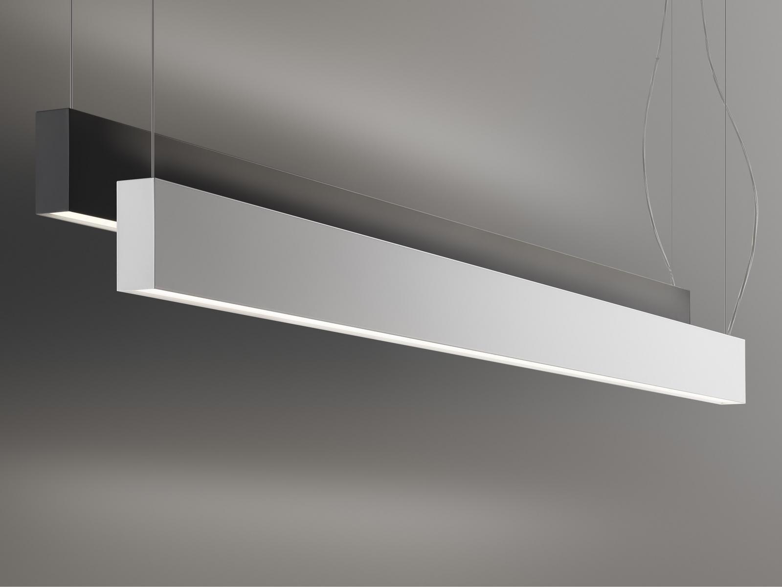 LED direct-indirect light extruded aluminium pendant lamp | Giano by Panzeri