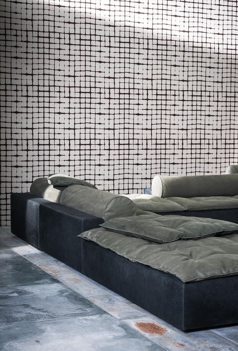 Sectional leather sofa | Miami Roll by Baxter