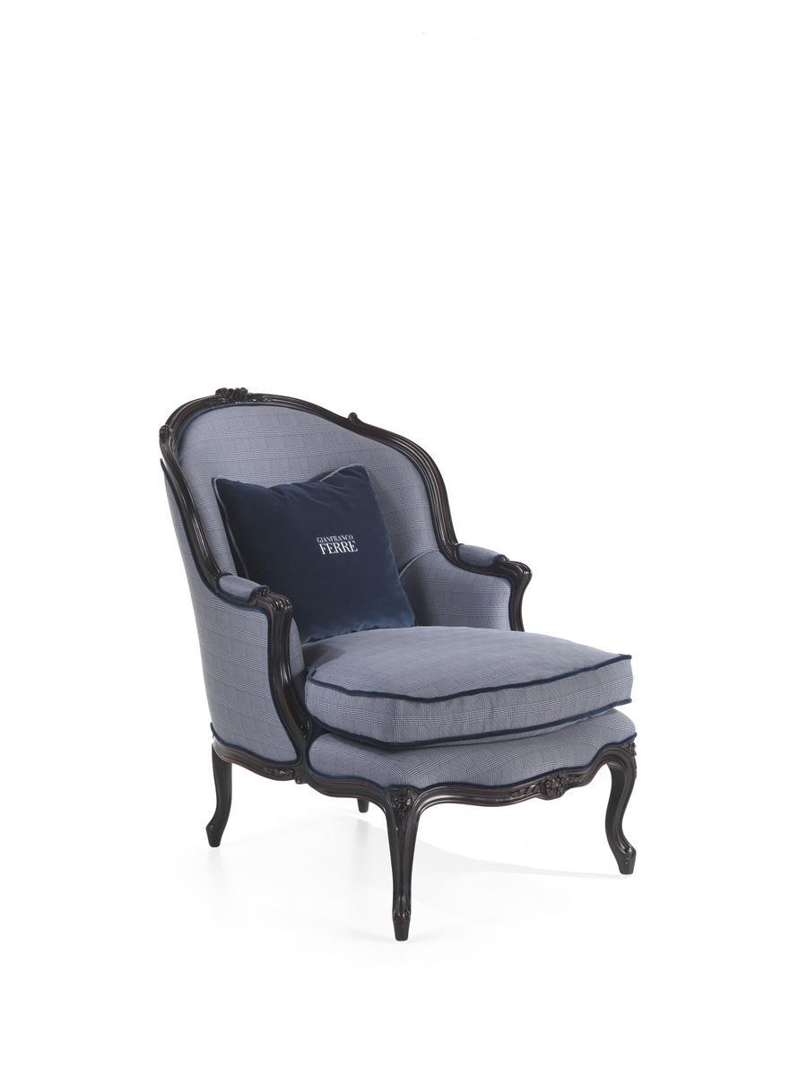 Bergere fabric armchair with armrests | Burt by Gianfranco Ferre Home