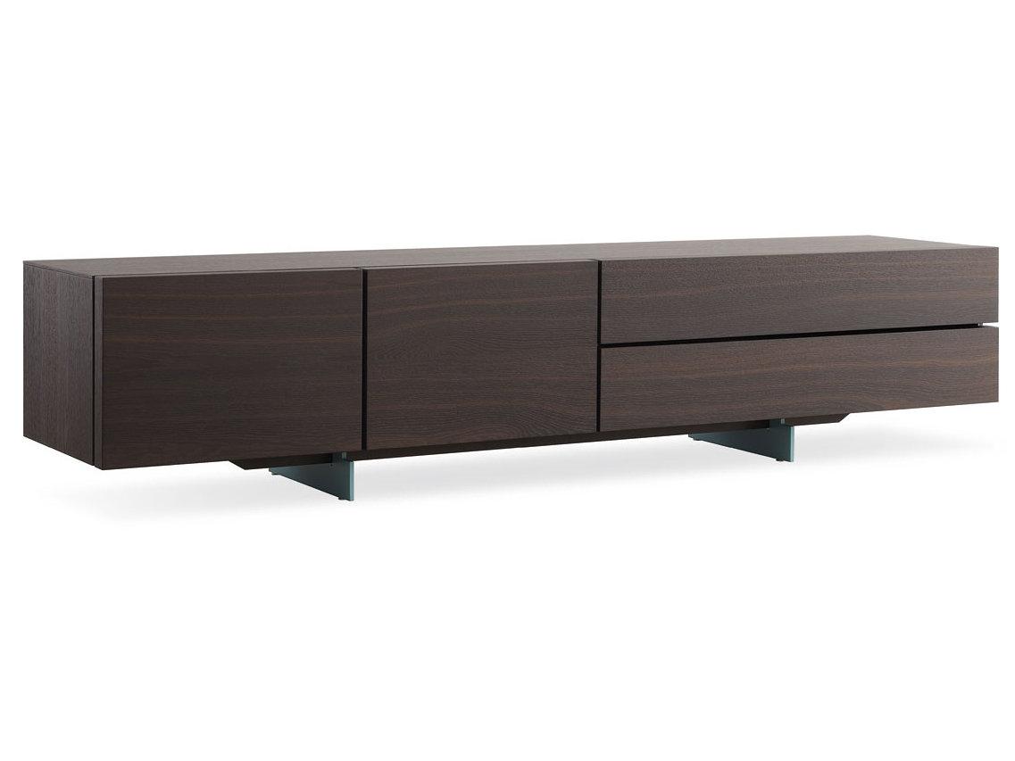 Wood veneer sideboard with doors | Pandora by Poliform